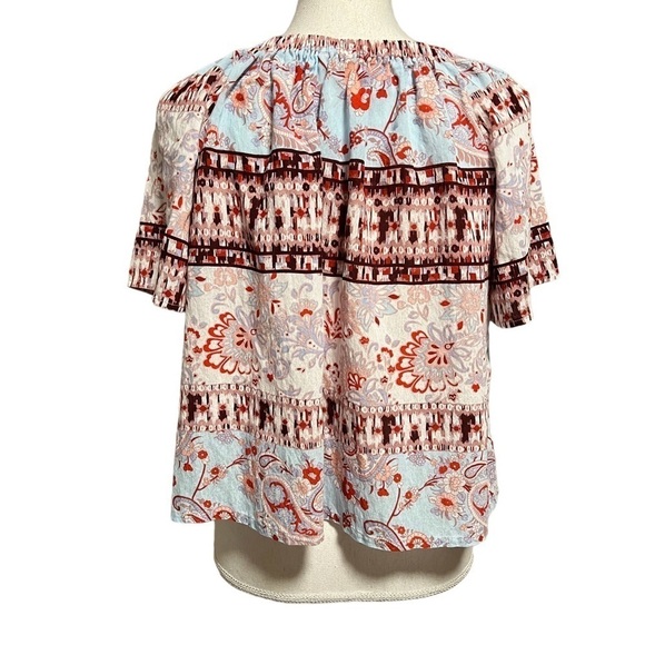 EASEL WOMENS PRETTY SHORT SLEEVE FLOWY, LIGHTWEIGHT TOP SIZE SMALL - Picture 4 of 10